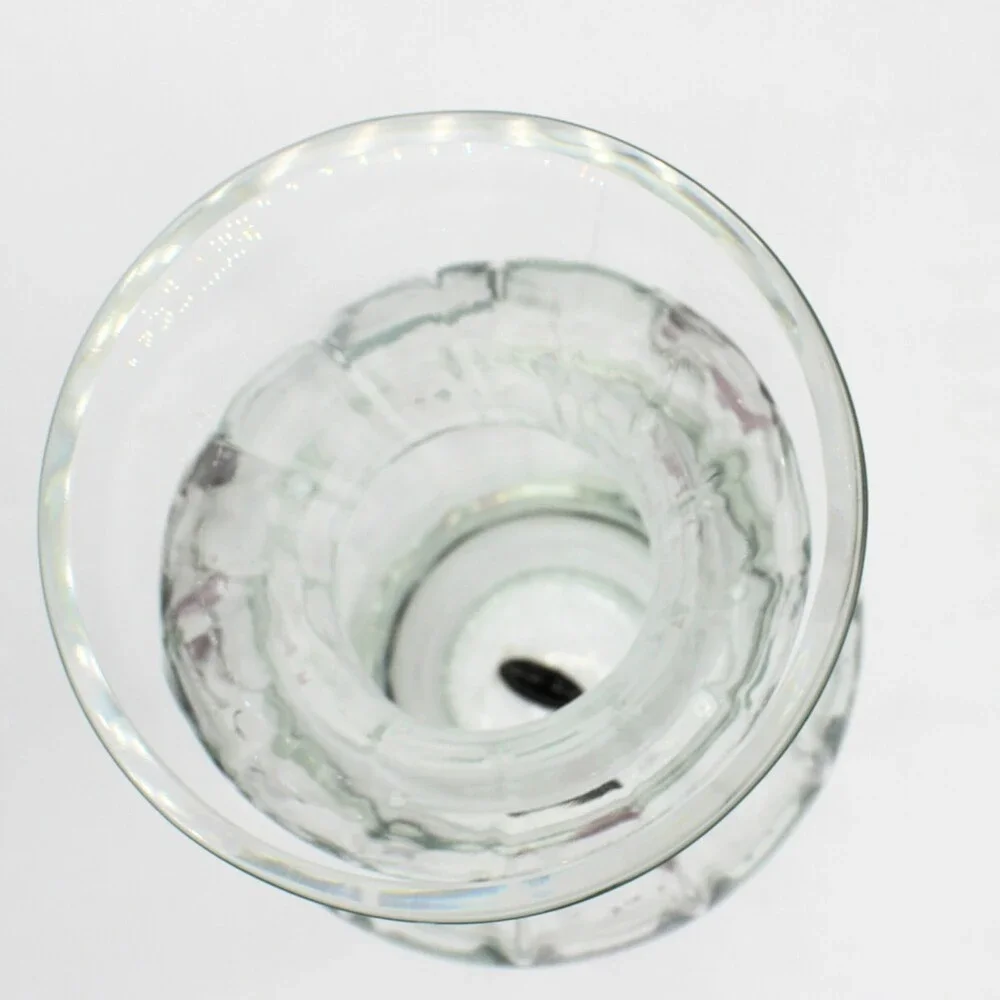 Vintage Large Glass Vase Etched Grape Design Hand Painted Accents by Wine Things